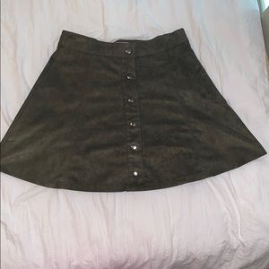 Olive Green Suede Women’s Skirt